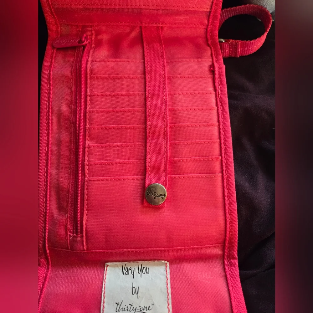 Thirty-One Pink Quilted Crossbody Bag/Wallet